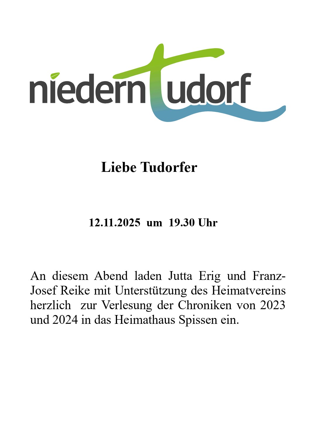 Verlesung der Chronik für die Jahre 2023 und 2024